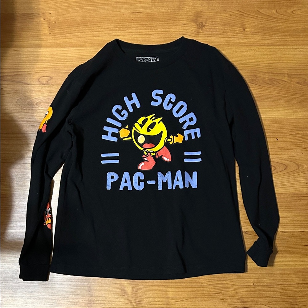 Pac-Man "High Score" Black Graphic Long Sleeve Tee